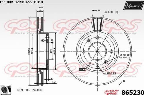 Maxtech 865230.0060 - Kočioni disk www.molydon.hr