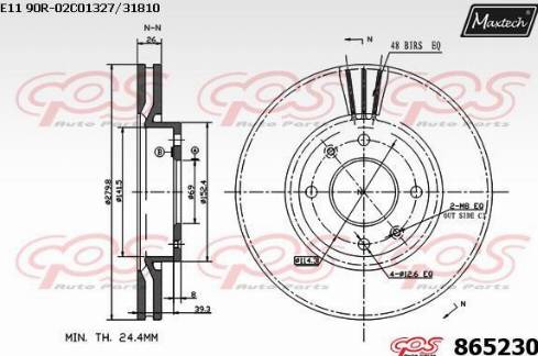 Maxtech 865230.0000 - Kočioni disk www.molydon.hr