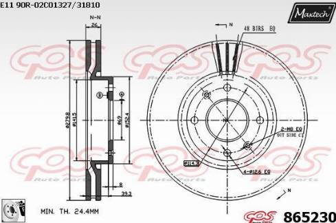 Maxtech 865230.0080 - Kočioni disk www.molydon.hr