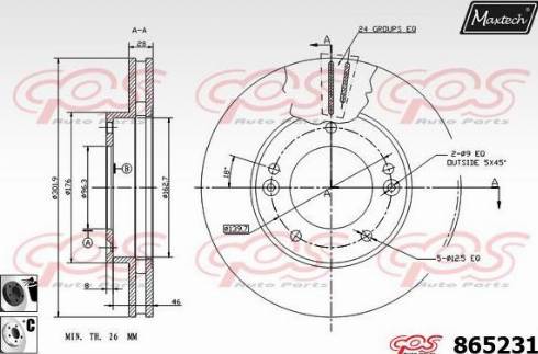 Maxtech 865231.6060 - Kočioni disk www.molydon.hr