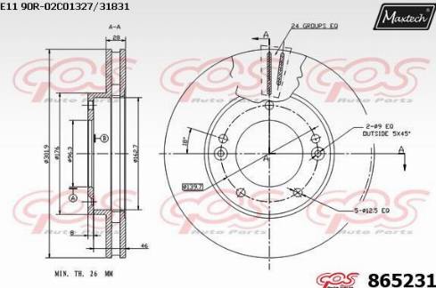 Maxtech 865231.0000 - Kočioni disk www.molydon.hr