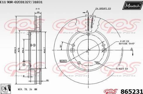 Maxtech 865231.0080 - Kočioni disk www.molydon.hr