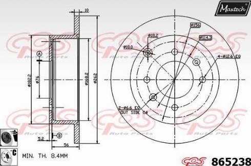 Maxtech 865238.6060 - Kočioni disk www.molydon.hr