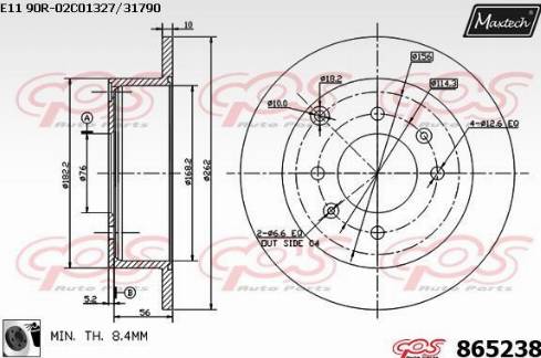 Maxtech 865238.0060 - Kočioni disk www.molydon.hr