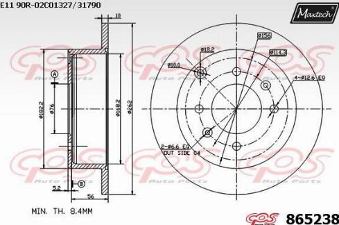 Maxtech 865238.0000 - Kočioni disk www.molydon.hr