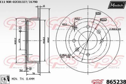 Maxtech 865238.0080 - Kočioni disk www.molydon.hr