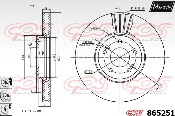 Maxtech 865238 - Kočioni disk www.molydon.hr