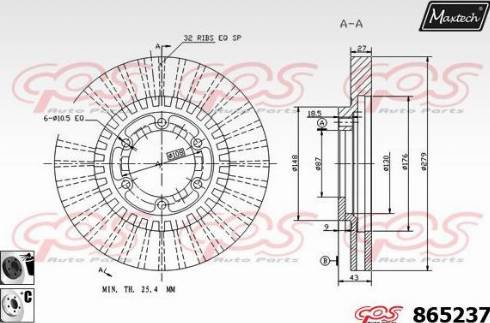 Maxtech 865237.6060 - Kočioni disk www.molydon.hr