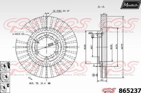 Maxtech 865237.6880 - Kočioni disk www.molydon.hr