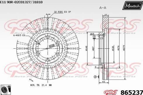 Maxtech 865237.0060 - Kočioni disk www.molydon.hr