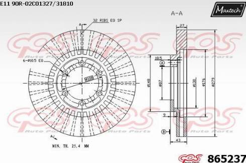 Maxtech 865237.0000 - Kočioni disk www.molydon.hr