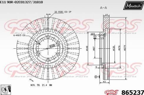 Maxtech 865237.0080 - Kočioni disk www.molydon.hr