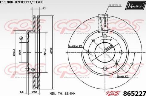 Maxtech 865227.0000 - Kočioni disk www.molydon.hr