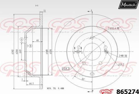 Maxtech 865274.0000 - Kočioni disk www.molydon.hr