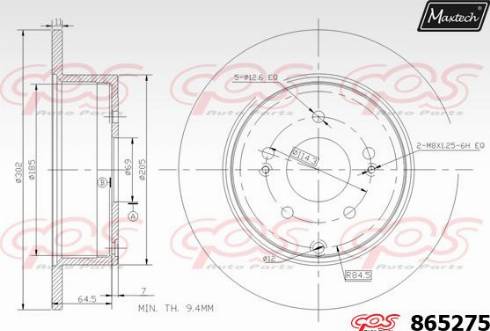 Maxtech 865275.0000 - Kočioni disk www.molydon.hr