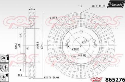 Maxtech 865276.6980 - Kočioni disk www.molydon.hr