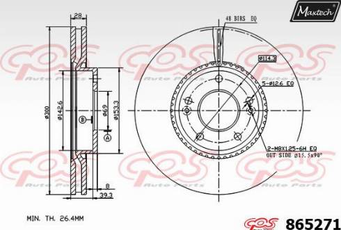 Maxtech 865271.0000 - Kočioni disk www.molydon.hr