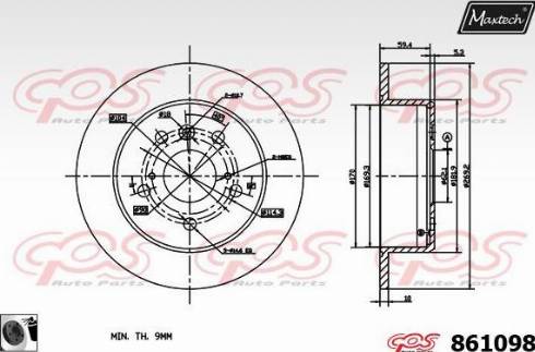 Maxtech 861098.0060 - Kočioni disk www.molydon.hr