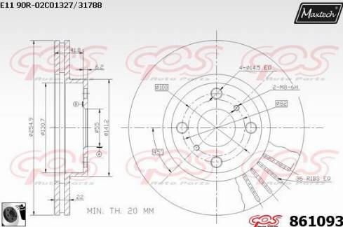 Maxtech 861093.0060 - Kočioni disk www.molydon.hr