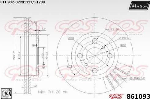 Maxtech 861093.0080 - Kočioni disk www.molydon.hr