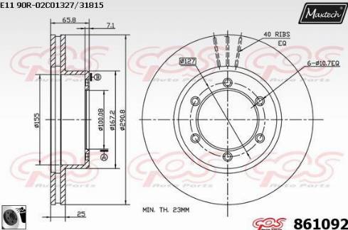 Maxtech 861092.0060 - Kočioni disk www.molydon.hr