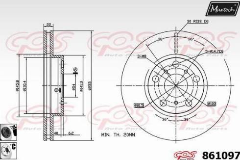 Maxtech 861097.6060 - Kočioni disk www.molydon.hr