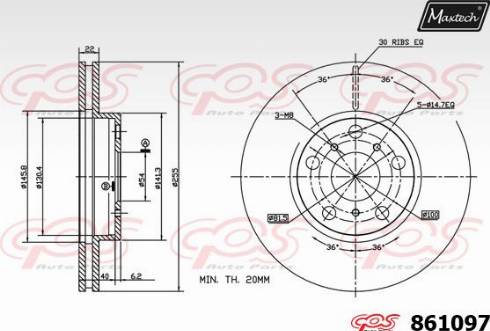 Maxtech 861097.0000 - Kočioni disk www.molydon.hr