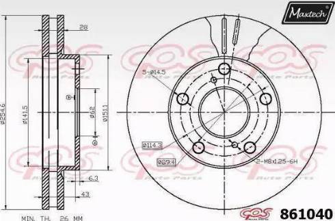 Maxtech 861040.0000 - Kočioni disk www.molydon.hr