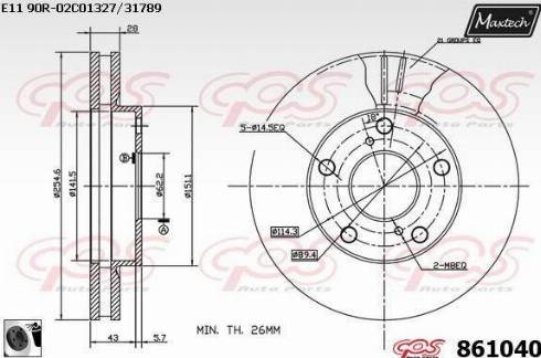 Maxtech 861040.0060 - Kočioni disk www.molydon.hr