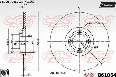 Maxtech 861064.0060 - Kočioni disk www.molydon.hr