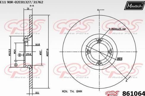 Maxtech 861064.0000 - Kočioni disk www.molydon.hr