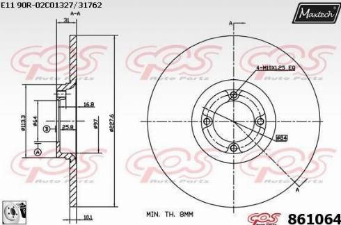 Maxtech 861064.0080 - Kočioni disk www.molydon.hr