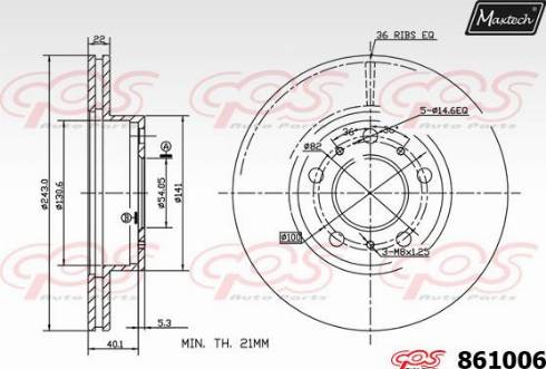 Maxtech 861006.0000 - Kočioni disk www.molydon.hr