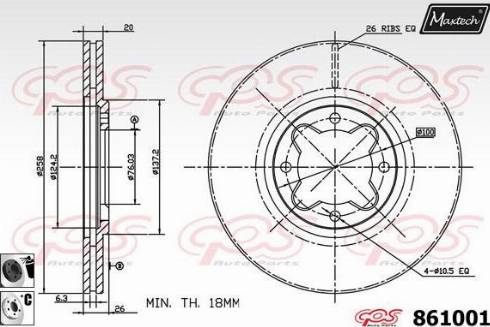 Maxtech 861001.6060 - Kočioni disk www.molydon.hr