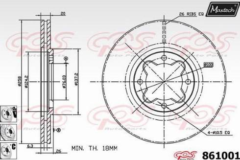 Maxtech 861001.6880 - Kočioni disk www.molydon.hr