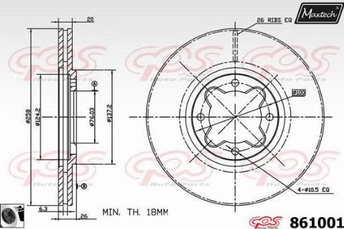 Maxtech 861001.0060 - Kočioni disk www.molydon.hr