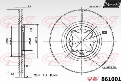 Maxtech 861001.0000 - Kočioni disk www.molydon.hr