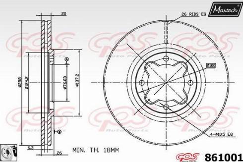 Maxtech 861001.0080 - Kočioni disk www.molydon.hr