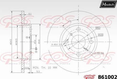 Maxtech 861002.0000 - Kočioni disk www.molydon.hr