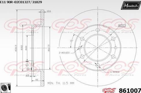 Maxtech 861007.0060 - Kočioni disk www.molydon.hr