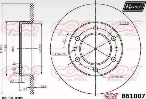 Maxtech 861007.6060 - Kočioni disk www.molydon.hr