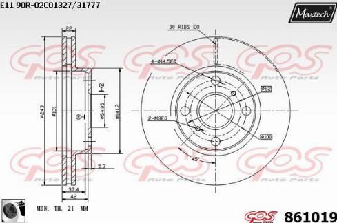 Maxtech 861019.0060 - Kočioni disk www.molydon.hr