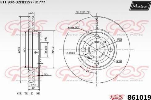 Maxtech 861019.0000 - Kočioni disk www.molydon.hr