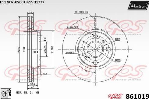 Maxtech 861019.0080 - Kočioni disk www.molydon.hr