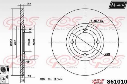 Maxtech 861010.6060 - Kočioni disk www.molydon.hr