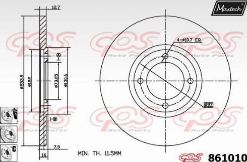 Maxtech 861010.6880 - Kočioni disk www.molydon.hr