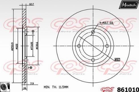 Maxtech 861010.0060 - Kočioni disk www.molydon.hr