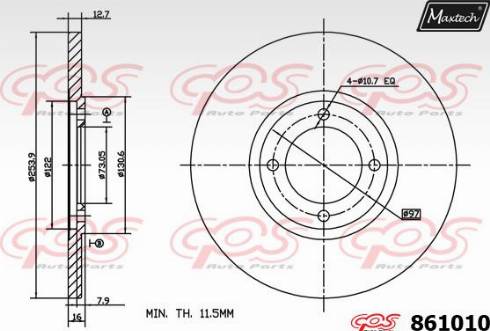 Maxtech 861010.0000 - Kočioni disk www.molydon.hr