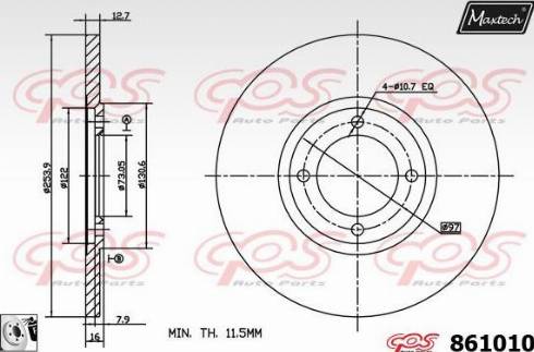 Maxtech 861010.0080 - Kočioni disk www.molydon.hr