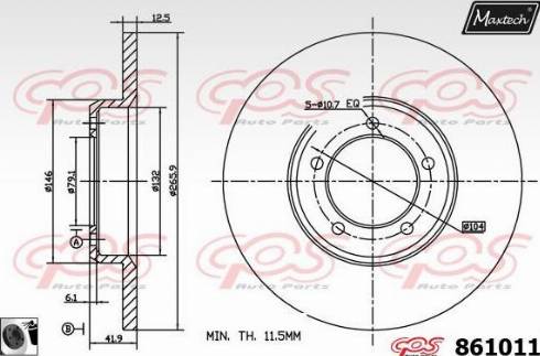 Maxtech 861011.0060 - Kočioni disk www.molydon.hr